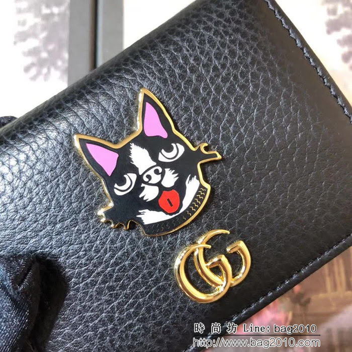 GUCCI古馳 原單 2018新款 萌萌小卡包 狗頭限量版 499325 克皮 WTG2052